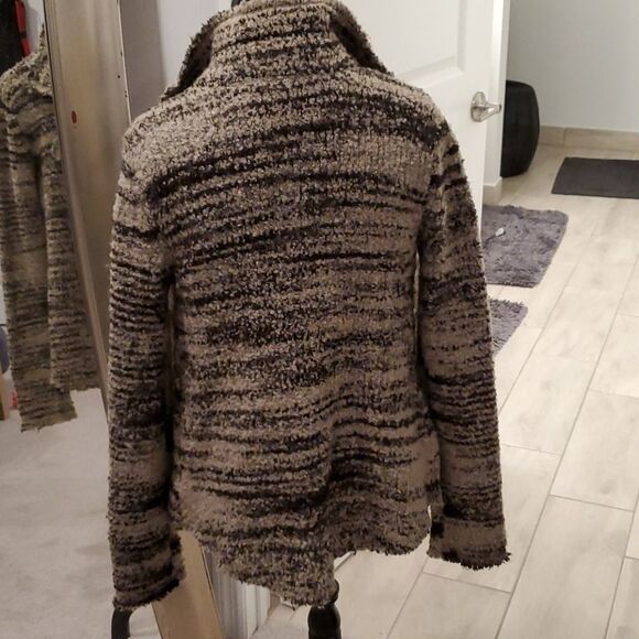 Free People stripe fuzzy sweater cardigan jacket Size S! - Picture 8 of 16